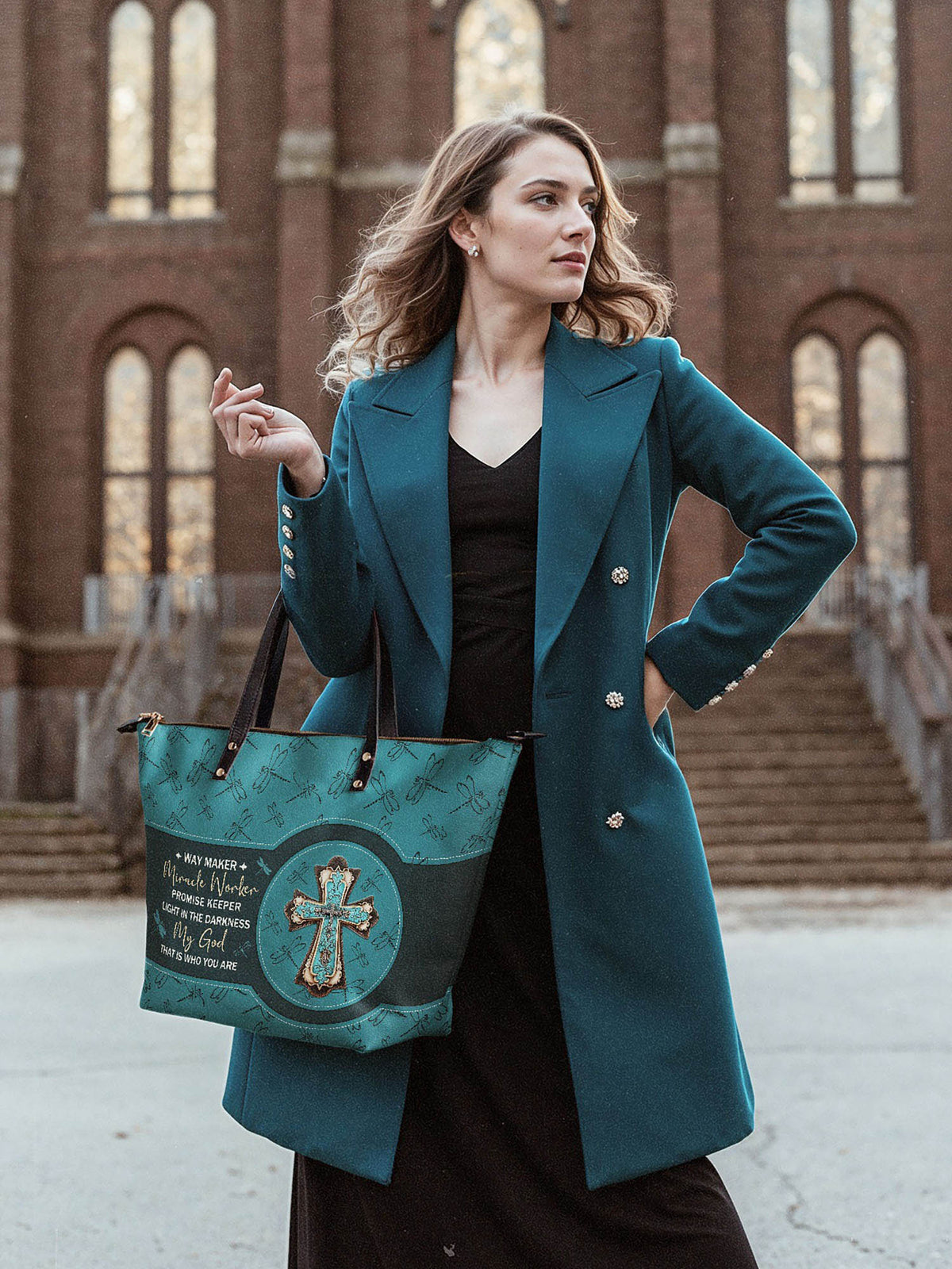 Lighthouse Leather Tote Bag