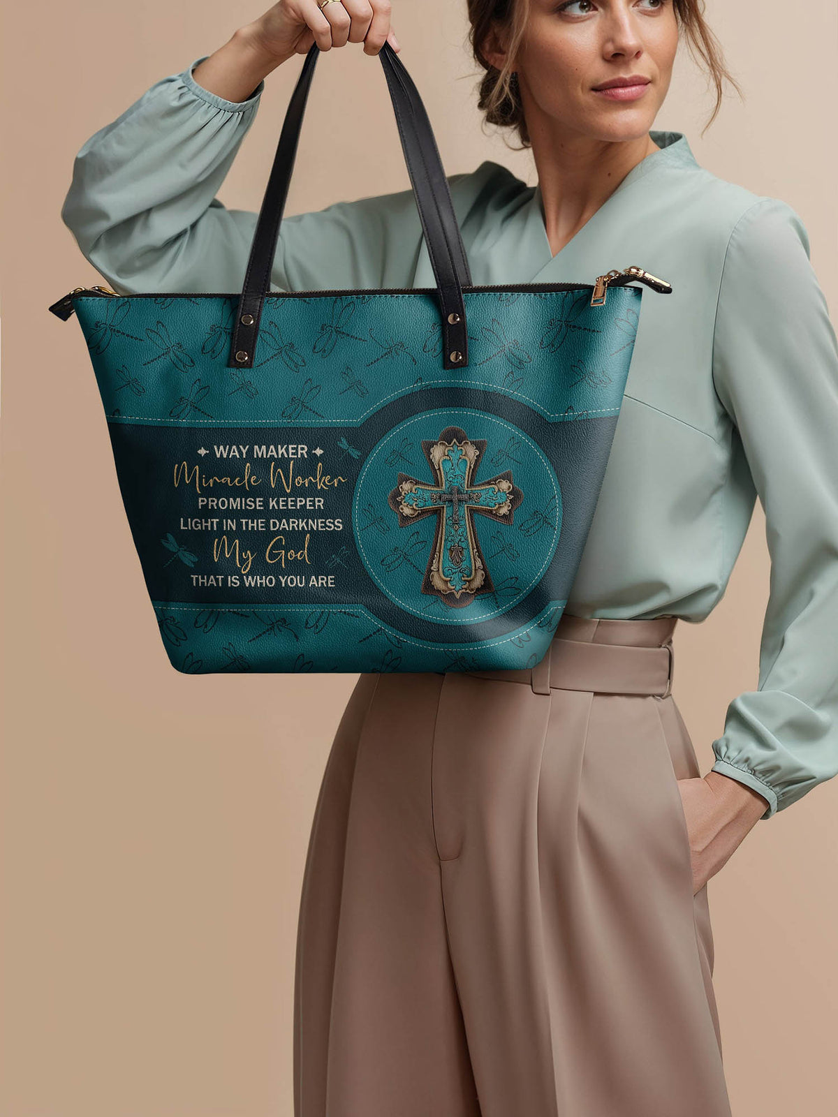 Lighthouse Leather Tote Bag