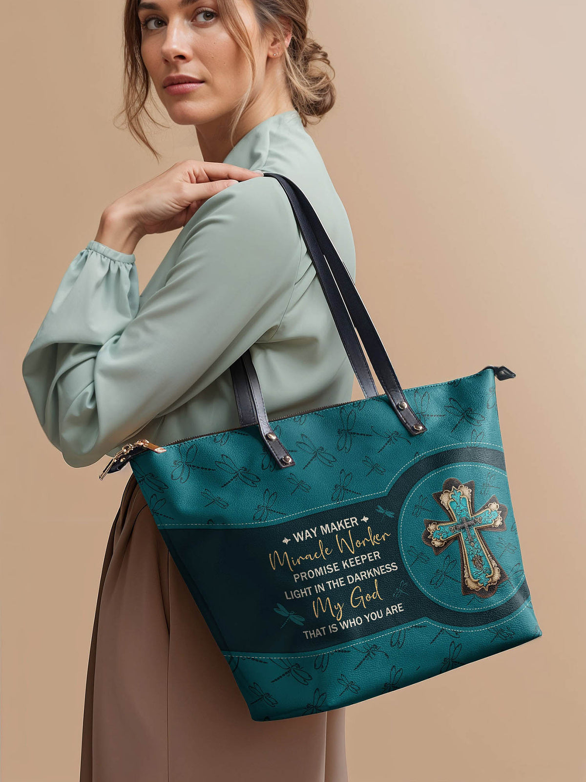 Lighthouse Leather Tote Bag