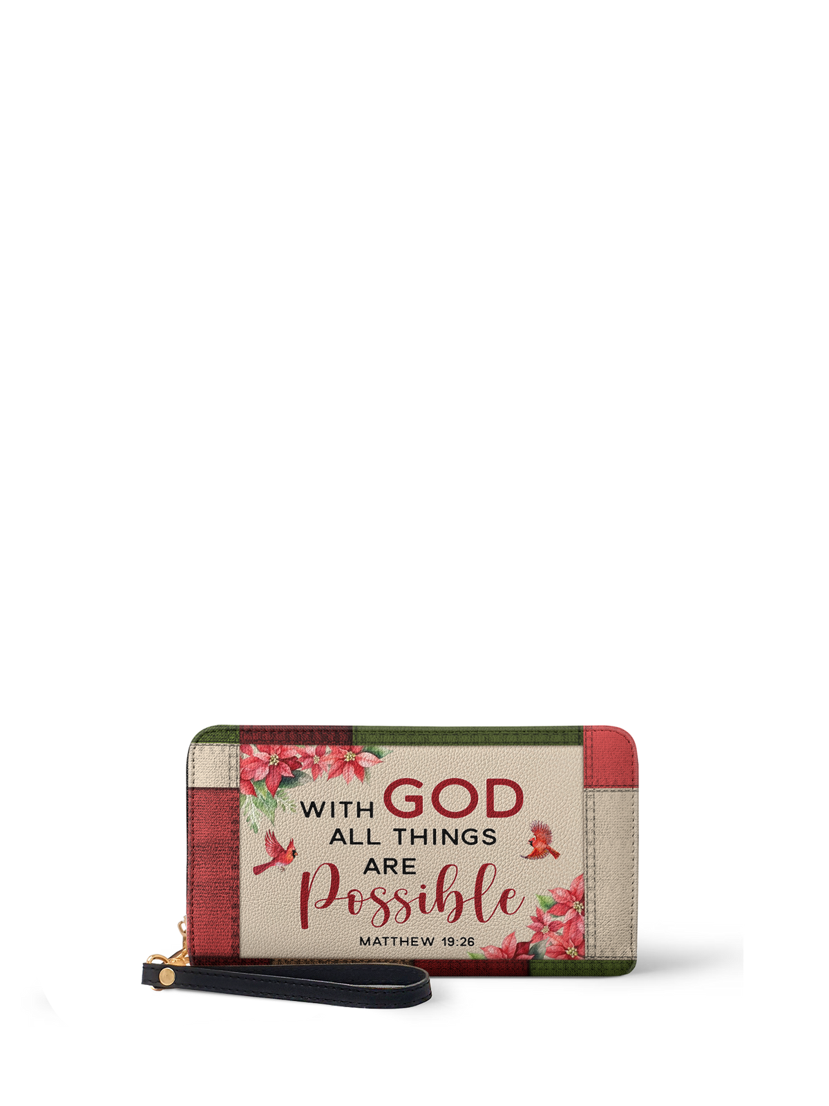 Hope - Matthew 19:26 Leather Wallet