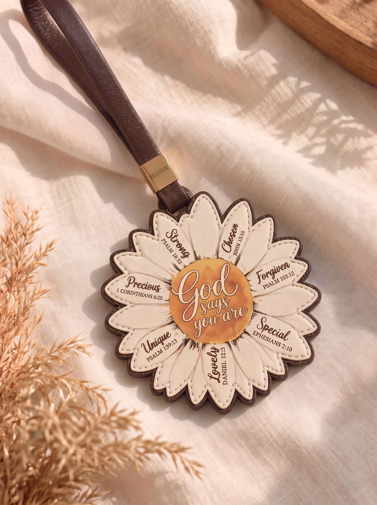 Wonderfully Made Leather Charm