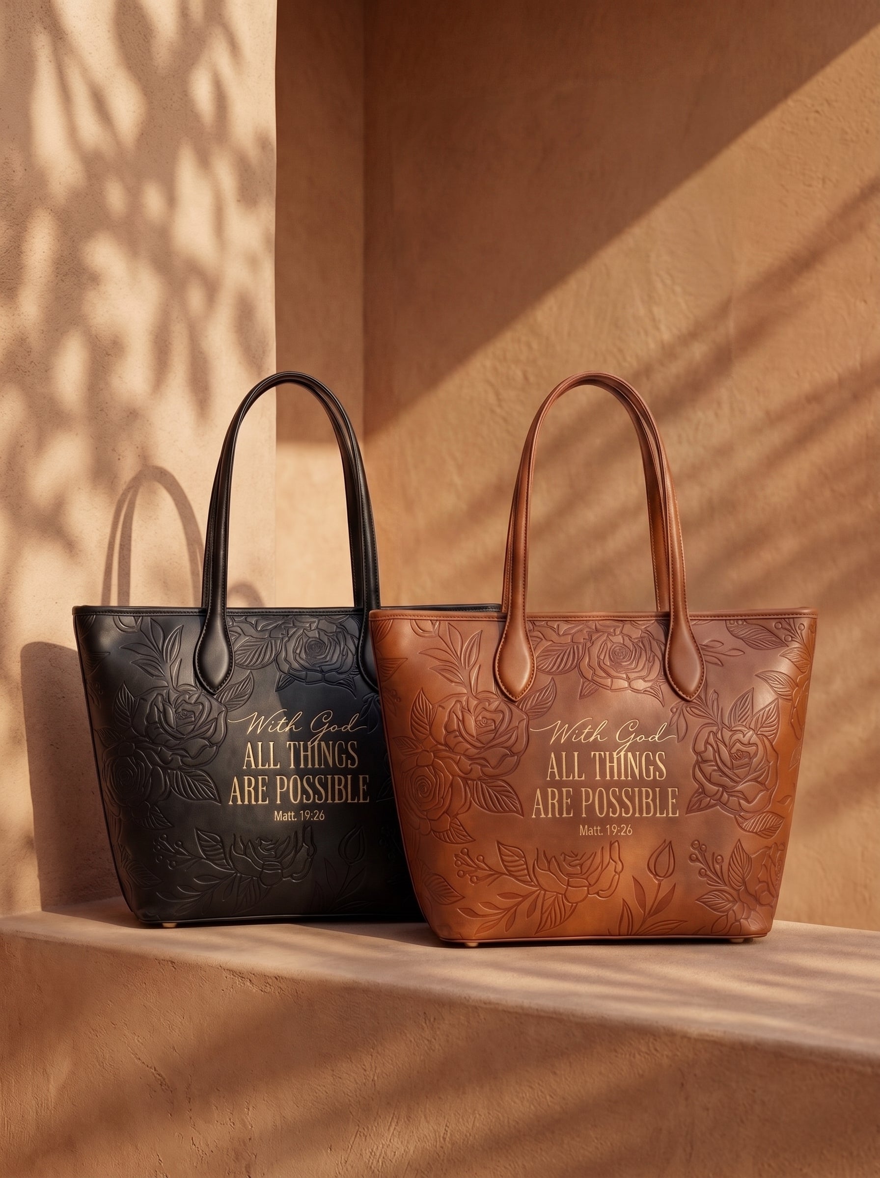 The Embossed Leather Tote