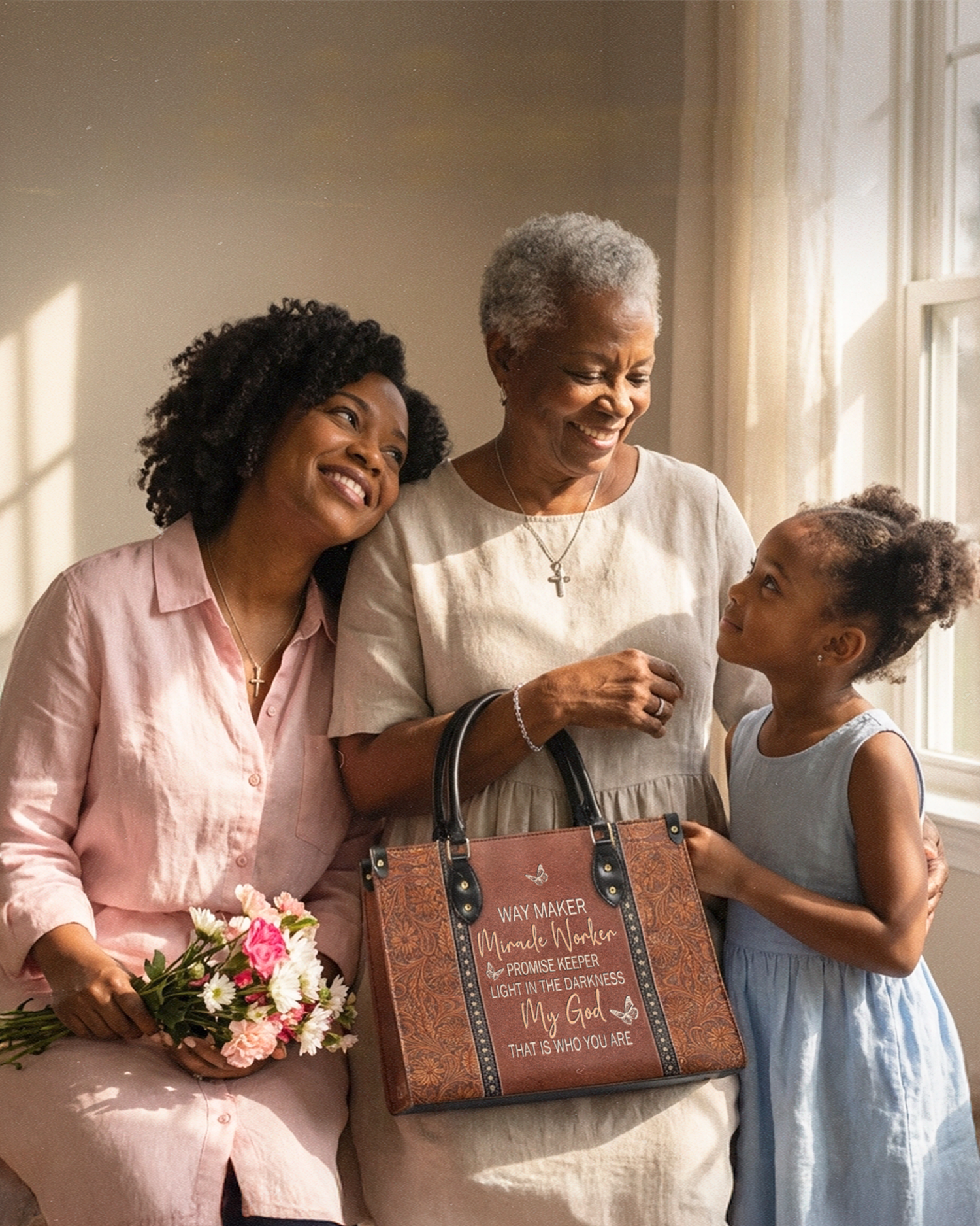 Blessac leather handbags featuring Bible verse — Mother's Day Sale